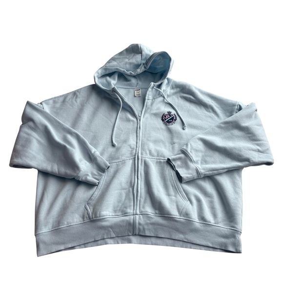 PINK Victoria's Secret Tops - PINK Victoria's Secret Sky Blue Hoodie